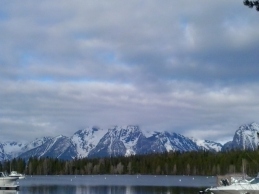 In Grand Teton National Park: the view across Cotter Bay.