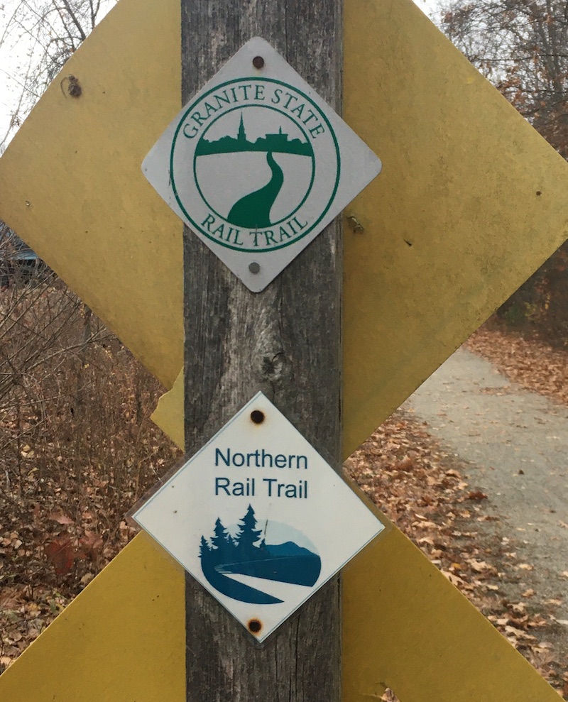 sign for Northern Rail Trail NH